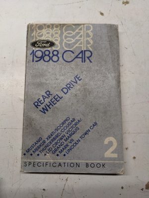 Ford 1988 Car Rear Wheel Drive Specifications Book 2 Shop Manual