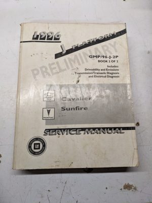 Chevrolet Pontiac Gm Service Manual J Platform 1996 Cavalier Sunfire Book 2 Of 2