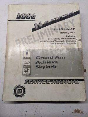 1996 Pontiac Grand Am Achieva Skylark Buick Olds Service Manual Book 2 Of 2 Gmp