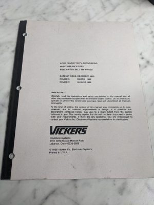 Vickers Systems A2100 Connectivity Networking Communications Operator Manual