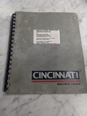 Cincinnati Machine Installation Operator Parts Service Manual Pallet Cell A2100