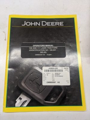 John Deere Jd Operator Manual Owner 108 & 111 Lawn Tractor Omm85067 H2