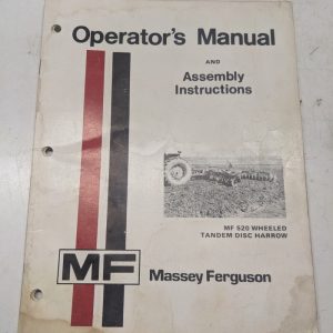 Massey Ferguson Mf Operators Assembly Manual Mf 520 Tandem Disc Harrow 1974