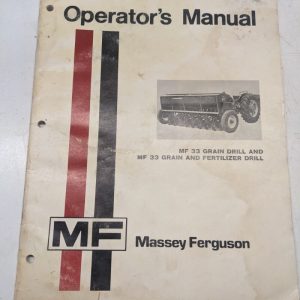 Massey Ferguson Mf Operators Owner Manual Mf 33 Grain Drill And Fertilizer 1977