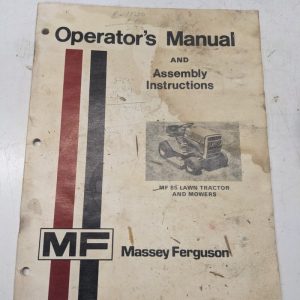 Massey Ferguson Mf Operators Assembly Manual 85 Lawn Tractor & Mowers 1978
