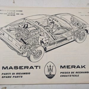 Maserati Merak Parts Manual Catalog #207 Oem Spare Parts List / Book 1973
