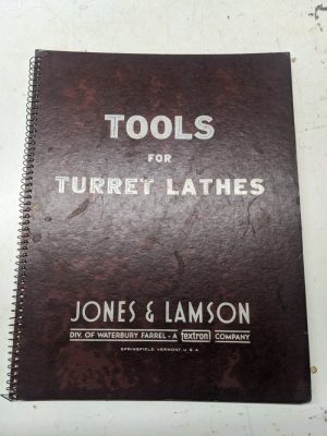 Catalog Tools For Jones & Lamson Turret Lathes 6519 1966