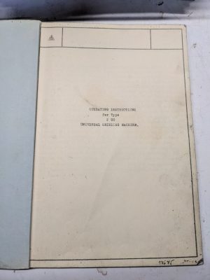 Tds Operating Instructions Type 2 Uc Universal Grinding Machine