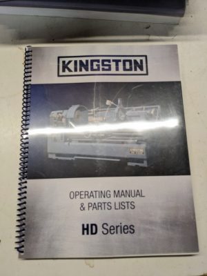 Kingston Machine Tool Operating Manual Parts List Book Hd Series Lathe