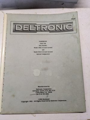 Deltronic Handbook 331 Dh14 Optical Comparators 1982 Operator Manual Instruction