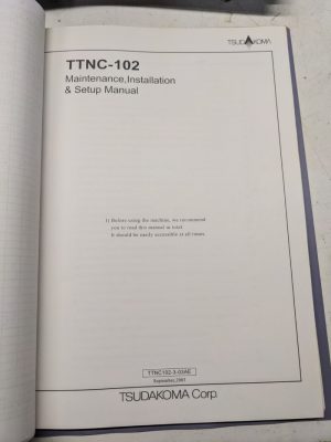 Tsudakoma Ttnc-102 Maintenance Part Manual Book Nc Rotary Table Operation 2003