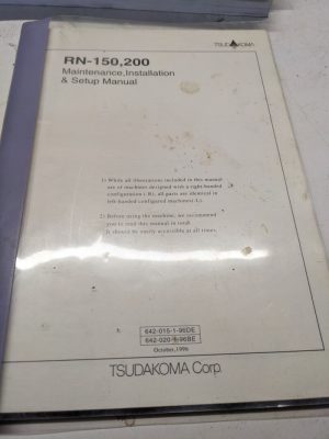 Tsudakoma Rn-150 200 Maintenance Part List Manual Nc Rotary Table Operation 1996