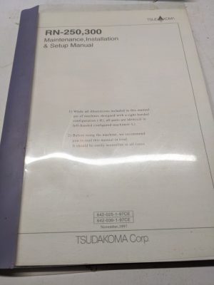 Tsudakoma Rn-250 300 Maintenance Part List Manual Nc Rotary Table Operation 1997