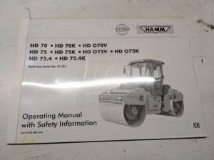 Hamm Operating Manual Hd O 70 75 75.4 K Articulated Tandem Roller 2001