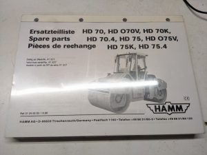 Hamm Spare Parts List Manual Hd O 70 75 75.4 K Articulated Tandem Roller 1999