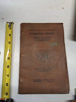 Fairbanks Morse Diesel Electric Switching Locomotive Operators Manual 1000 1949