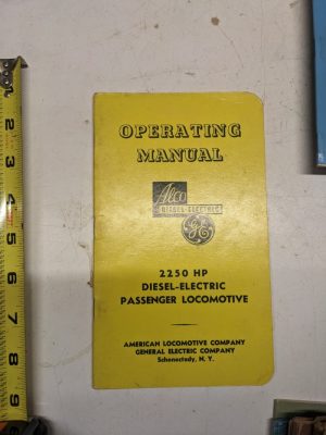 Alco Ge Passenger Locomotive 2250 Hp Operating Manual Diesel Electric 1952