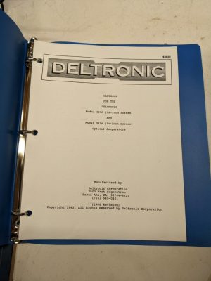 Deltronic Handbook For Model 330A Dh14 12 14 Optical Comparators 1982 Manual