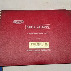 Toyoda Parts List Catalog Cylindrical Grinding Machines Type Gp15 70-2001 Manual