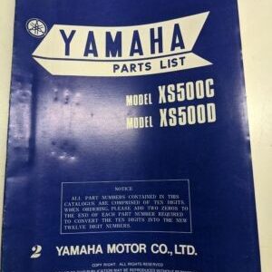 Original Yamaha Parts List Book Model Xs500C Xs500D 1976 1J3-28198-61 Manual
