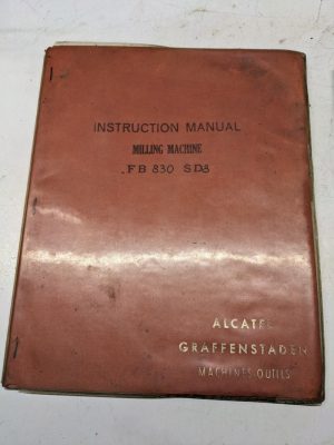 Graffenstaden Milling Machine Instruction Manual Fb 830 Sd 8