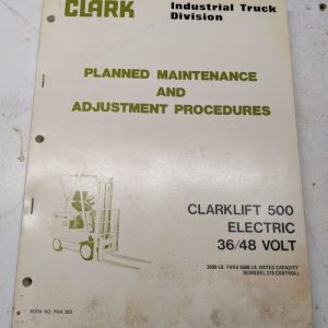 Clarklift 500 36 48 3-5K Lb Ec 30 40 50 35 45 55 E 1976 Maintenance Manual