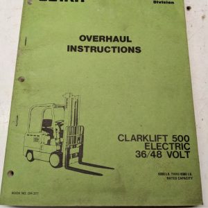 Clarklift 500 36 48 6-8K Lb Ec 60 70 80 E 1975 Overhaul Service Manual Book