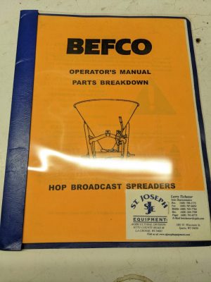 Befco Operators Manual Parts List Book Breakdown Hop Broadcast Spreader