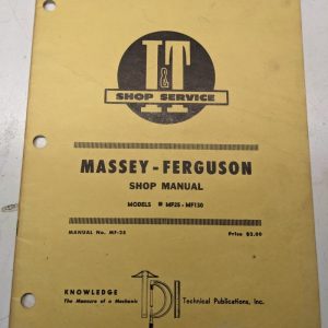 It Manual Shop Book Service Massey Ferguson Mf25-Mf130 Model