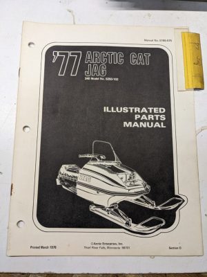 Arctic Cat Snowmobile Illustrated Parts Manual Book List 1977 Jag 340 0250-102
