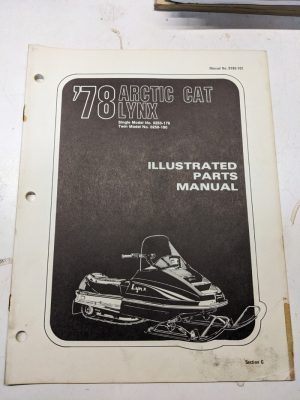 Arctic Cat Snowmobile Parts Manual List 1978 Lynx Single Twin 0250 179 180