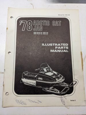 Arctic Cat Snowmobile Illustrated Parts Manual List 1978 Jag 2000 3000 182 181