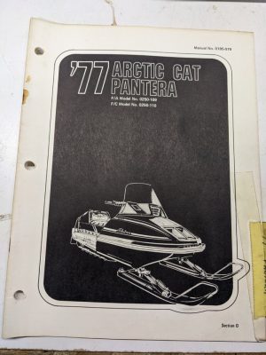 Arctic Cat Snowmobile Parts Manual Book List 1977 Pantera F/A F/C 109 110