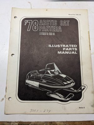 Arctic Cat Snowmobile Parts Manual Book List 1978 Pantera F/C F/A 189 190