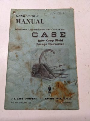 Case Tractor Operators Manual Row Crop Field Forage Harvester 1947