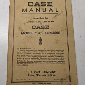Case Tractor Operators Manual Model G Combine 1942 Farm Implement