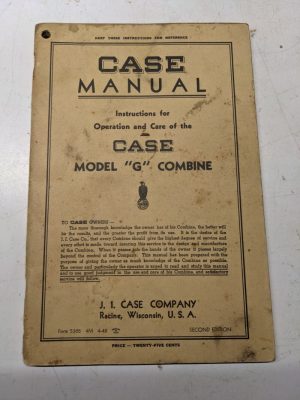 Case Tractor Operators Manual Model G Combine 1942 Farm Implement