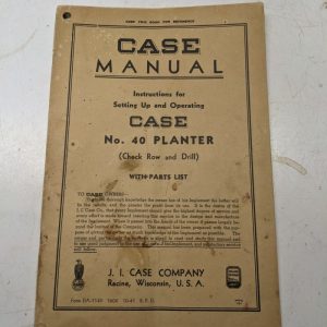 Case Tractor Operators Manual No 40 Planter Parts List 1941 Farm Implement