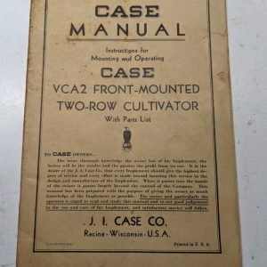 Case Tractor Operators Manual Vca2 Cultivator Parts List 1941 Farm Implement
