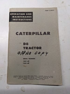 Caterpillar D8 Tractor Operation Maintenance Instruction Manual 1961