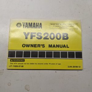 Yamaha Owners Manual Operation Yfs200B 3Jm-28199-12 1990 Atv 4 Wheeler