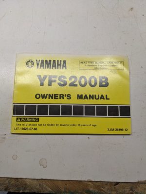 Yamaha Owners Manual Operation Yfs200B 3Jm-28199-12 1990 Atv 4 Wheeler