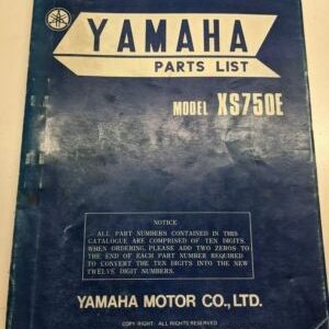 Original Yamaha Oem Parts List Book Model Xs750E 2F3-28198-60 1977 Manual