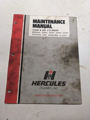 Hercules Engine Maintenance Manual 4 6 Cylinder G 2000 2300 3000 3400 Gas Lp