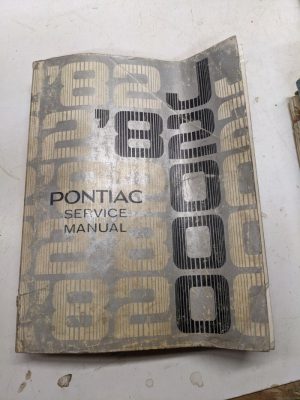 1982 Pontiac Service Manual J2000 Repair Shop Book Gm S-8210-J