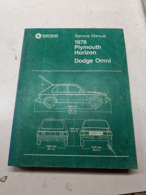 Horizon Dodge Omni Service Repair Manual Shop Book 1978 Chrysler Plymouth