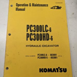 Komatsu Excavator Pc300 Lc Hd -6 1998 Operation Maintenance Manual Book