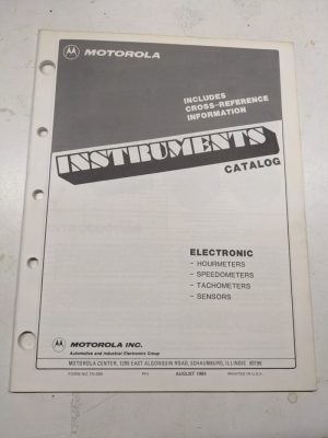 Motorola Automotive Products Instruments Catalog Electronic 1984 Manual