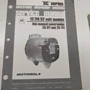 Motorola Automotive Service Repair Manual Book Alternator Series Sc 25-121 1976