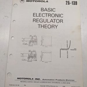 Motorola Automotive Basic Electronic Regulator Theory 25-139 1979 Manual Booklet